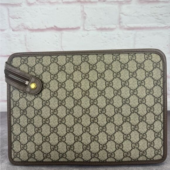 Rare Gucci Ophidia Web Khaki Clutch Bag - Picture 4 of 15